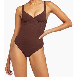 Vitamin A Chocolate Eco Rib Bathing Suit